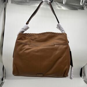 LODIS Womens Purse Texas Leather Evelyn Shoulder Bag Camel Brown